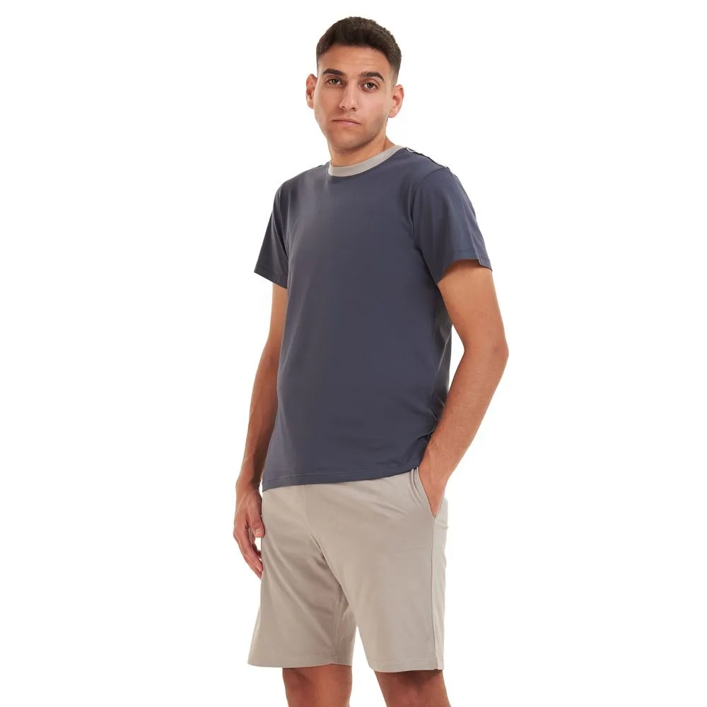 Men summer pajama set Dark Grey T-shirt  Light grey shorts