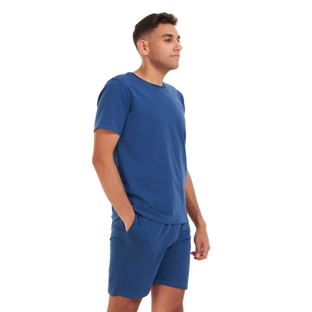 Men summer pajama set Indigo T-shirt   shorts