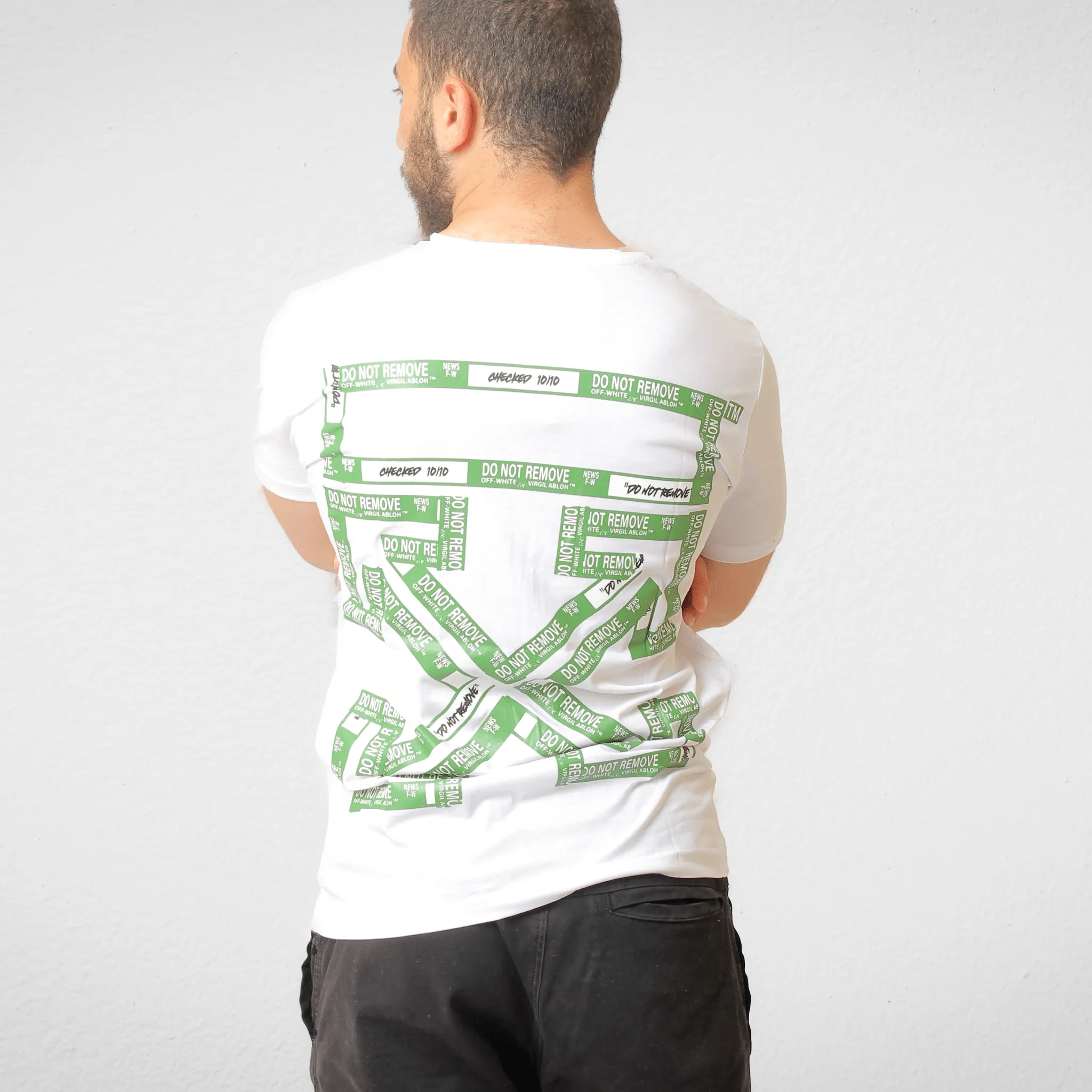 Men T-shirt - (تصنيع محلي) - White (Green Arrow)