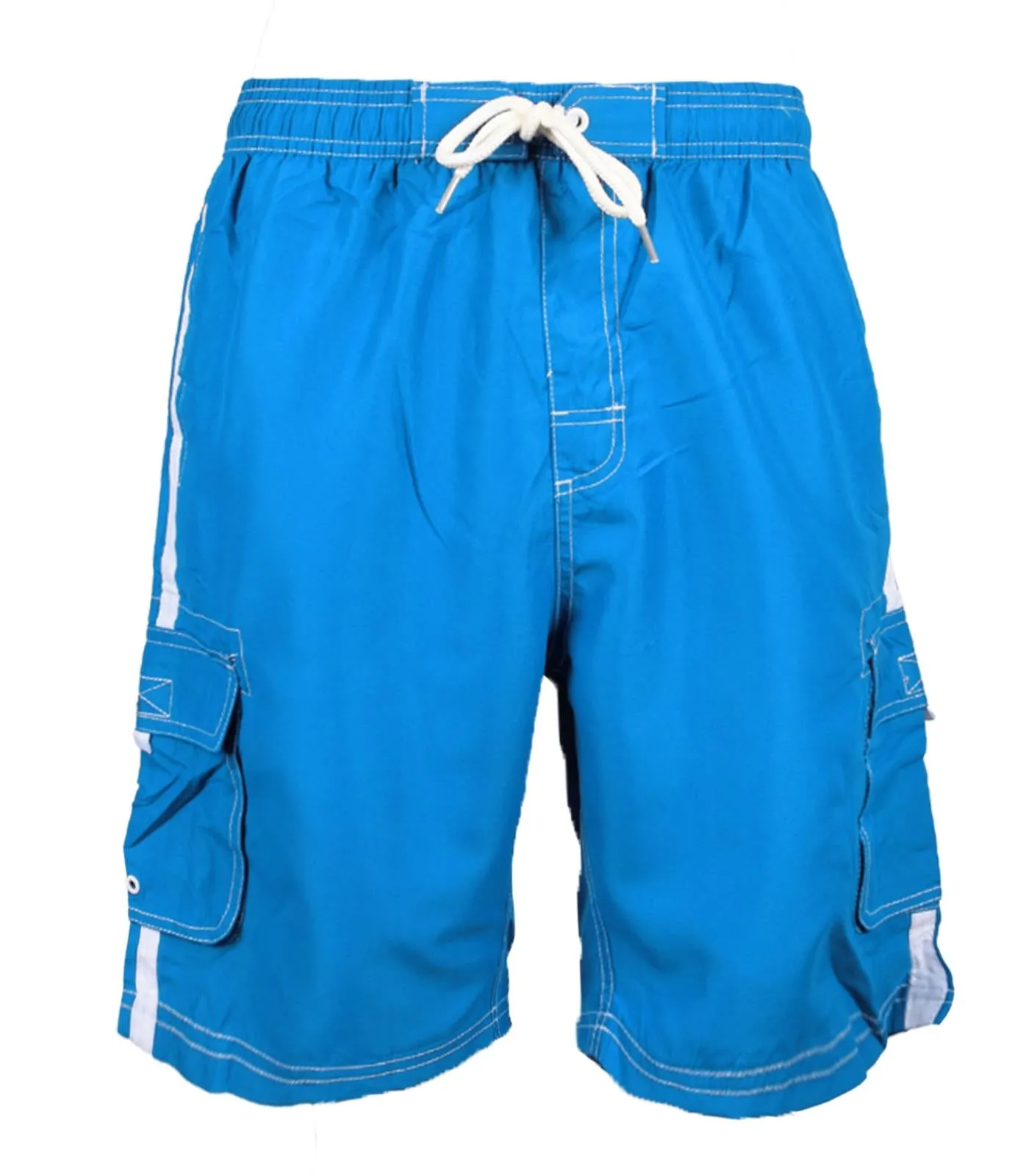 Mens Blue Cargo Swim Shorts - S