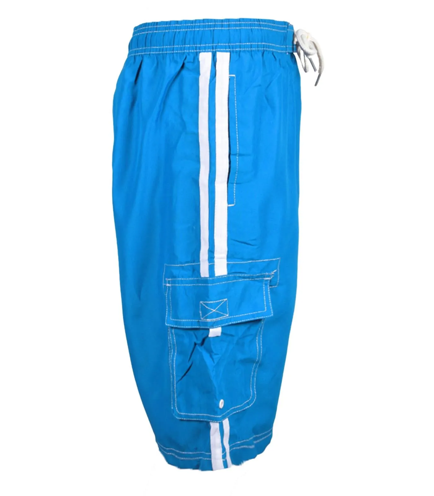 Mens Blue Cargo Swim Shorts - S