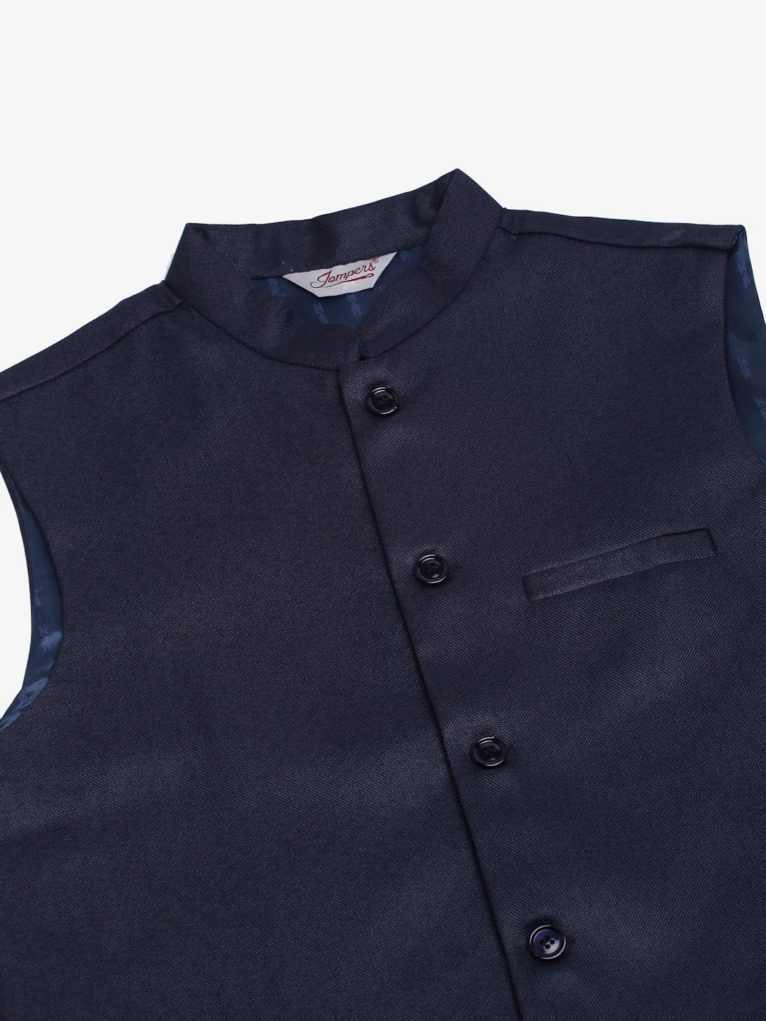 Men'S Solid Kurta Pyjama With Nehru Jacket