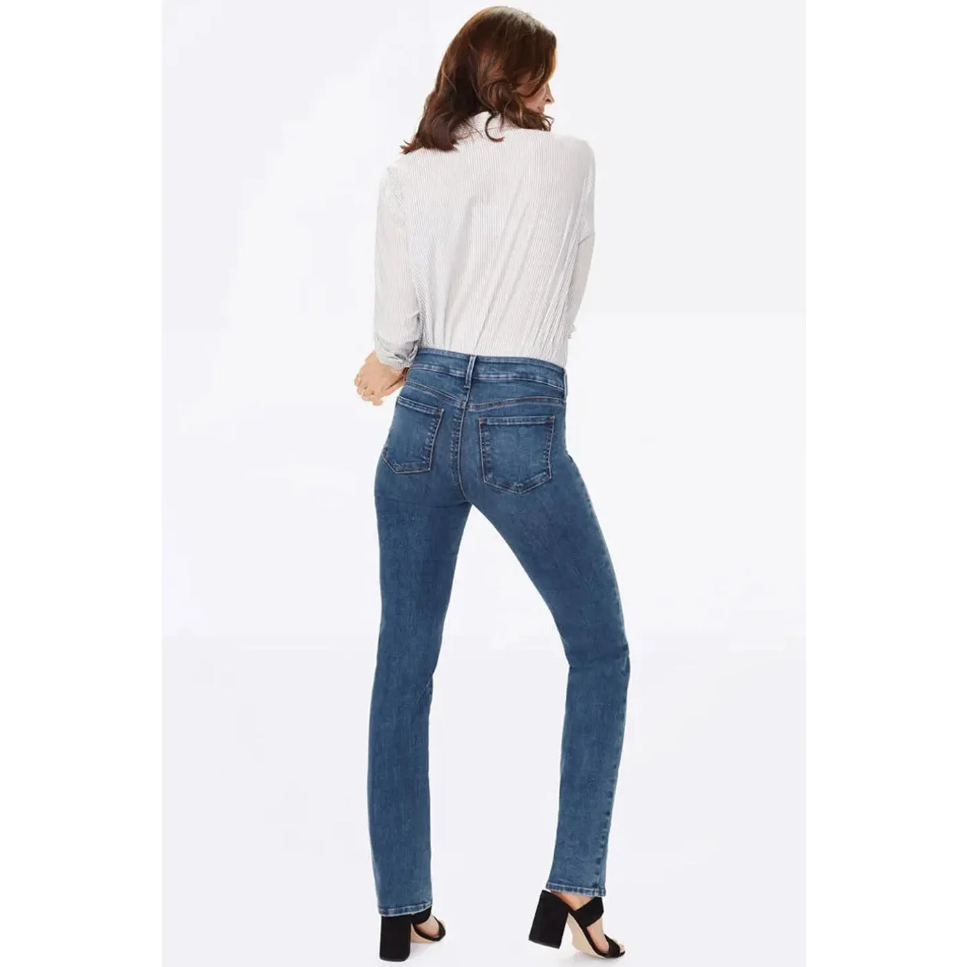 Mid Blue Straight Mid Rise Jeans