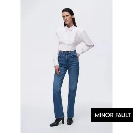 (Minor Fault) Blue Straight Fit Mid Rise Jeans