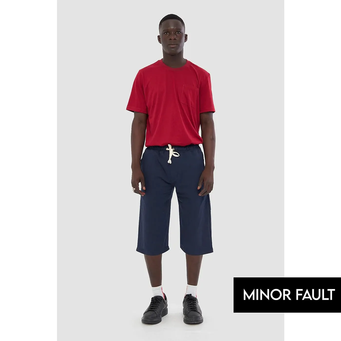 (Minor Fault) Navy 3/4 Relaxed Fit Shorts