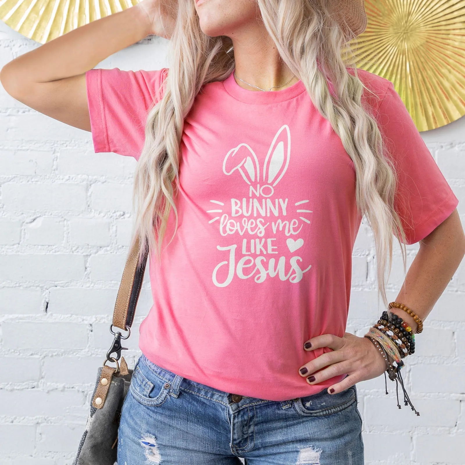 No Bunny Loves Me Like Jesus Tee Shirts For Women - Christian Easter T Shirts