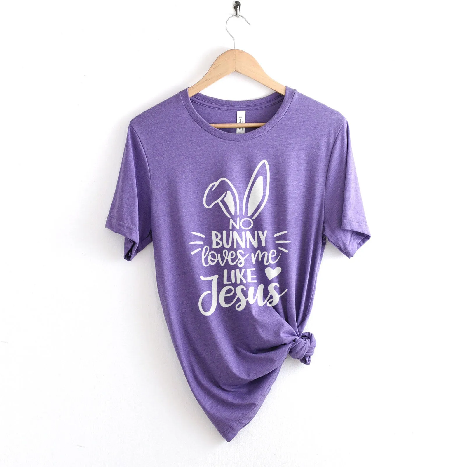 No Bunny Loves Me Like Jesus Tee Shirts For Women - Christian Easter T Shirts