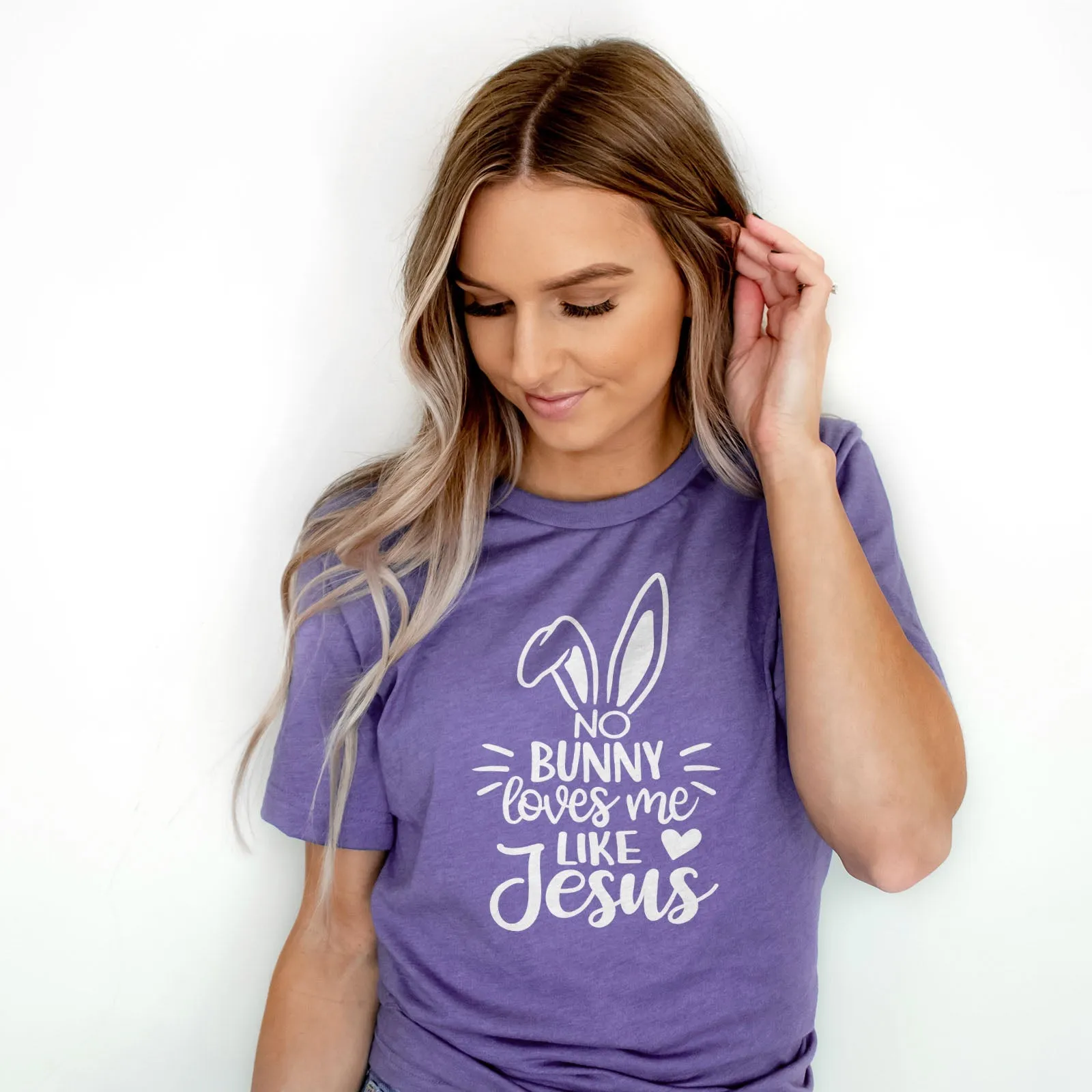 No Bunny Loves Me Like Jesus Tee Shirts For Women - Christian Easter T Shirts