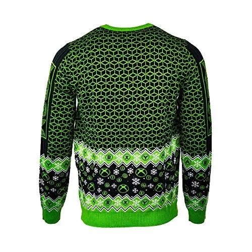 Numskull Unisex Official Xbox 'Ready to Play' Knitted Christmas Sweater for Men or Women - Ugly Novelty Jumper Gift