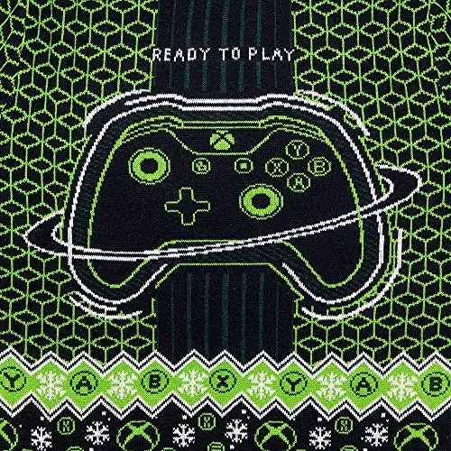 Numskull Unisex Official Xbox 'Ready to Play' Knitted Christmas Sweater for Men or Women - Ugly Novelty Jumper Gift