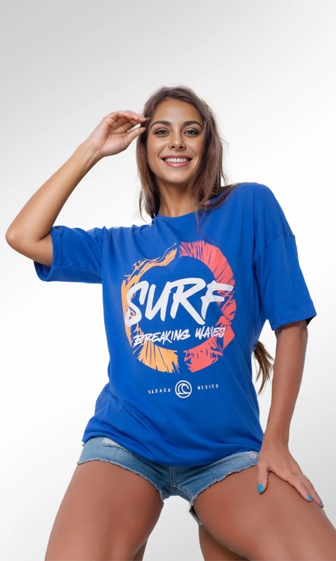 Over Size Women T-Shirt SURF (Blue)