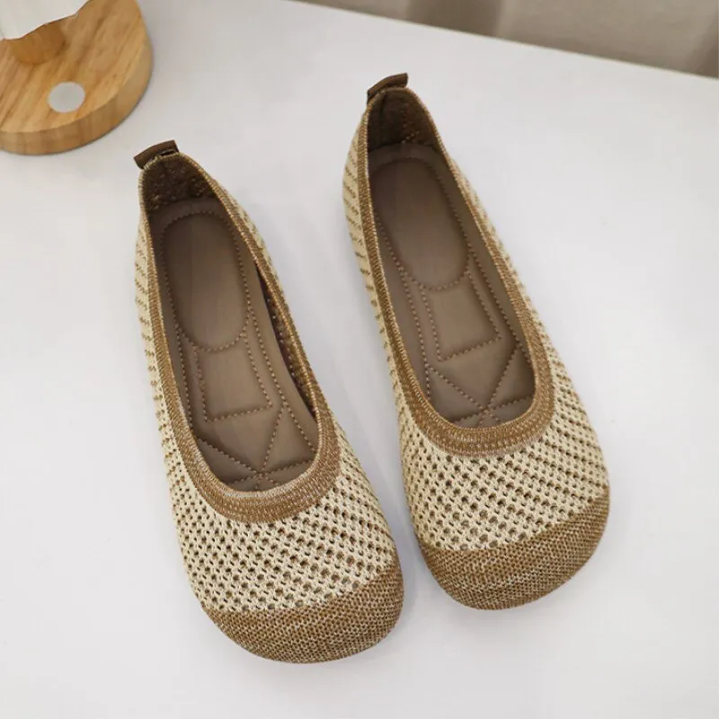 Owlkay Weaving Breathable Loafers  Comfortable Walking Casual Flats Shoes WF11