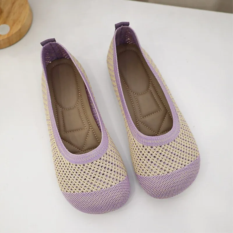 Owlkay Weaving Breathable Loafers  Comfortable Walking Casual Flats Shoes WF11