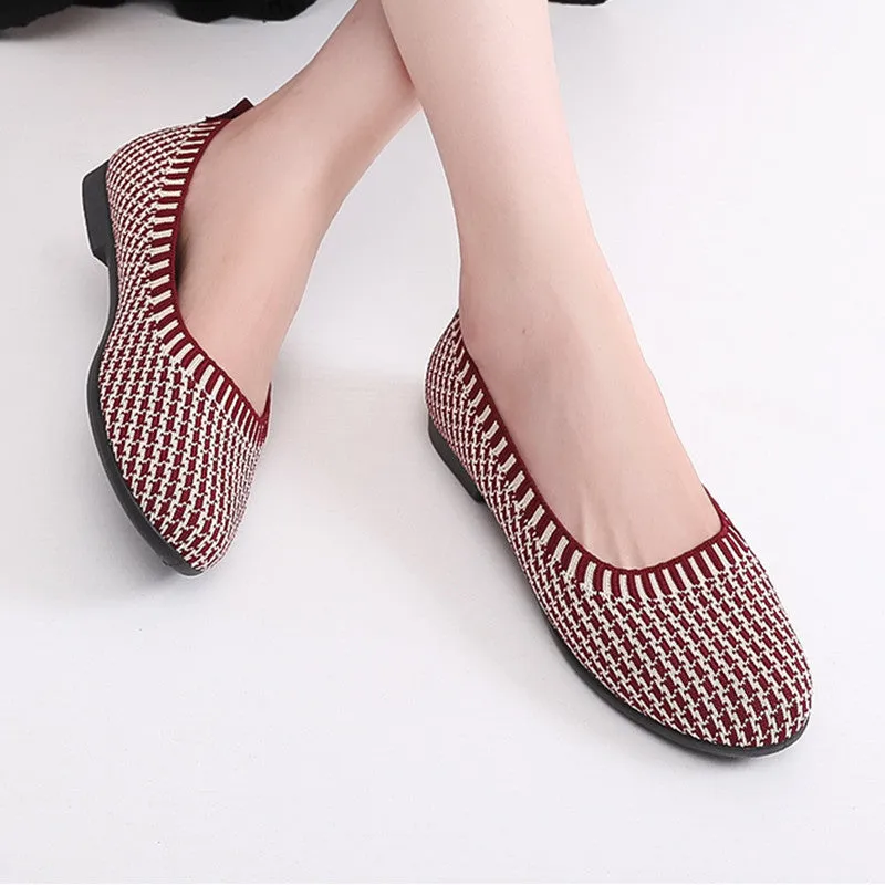 Owlkay Weaving Breathable Loafers  Comfortable Walking Casual Flats Shoes WF14