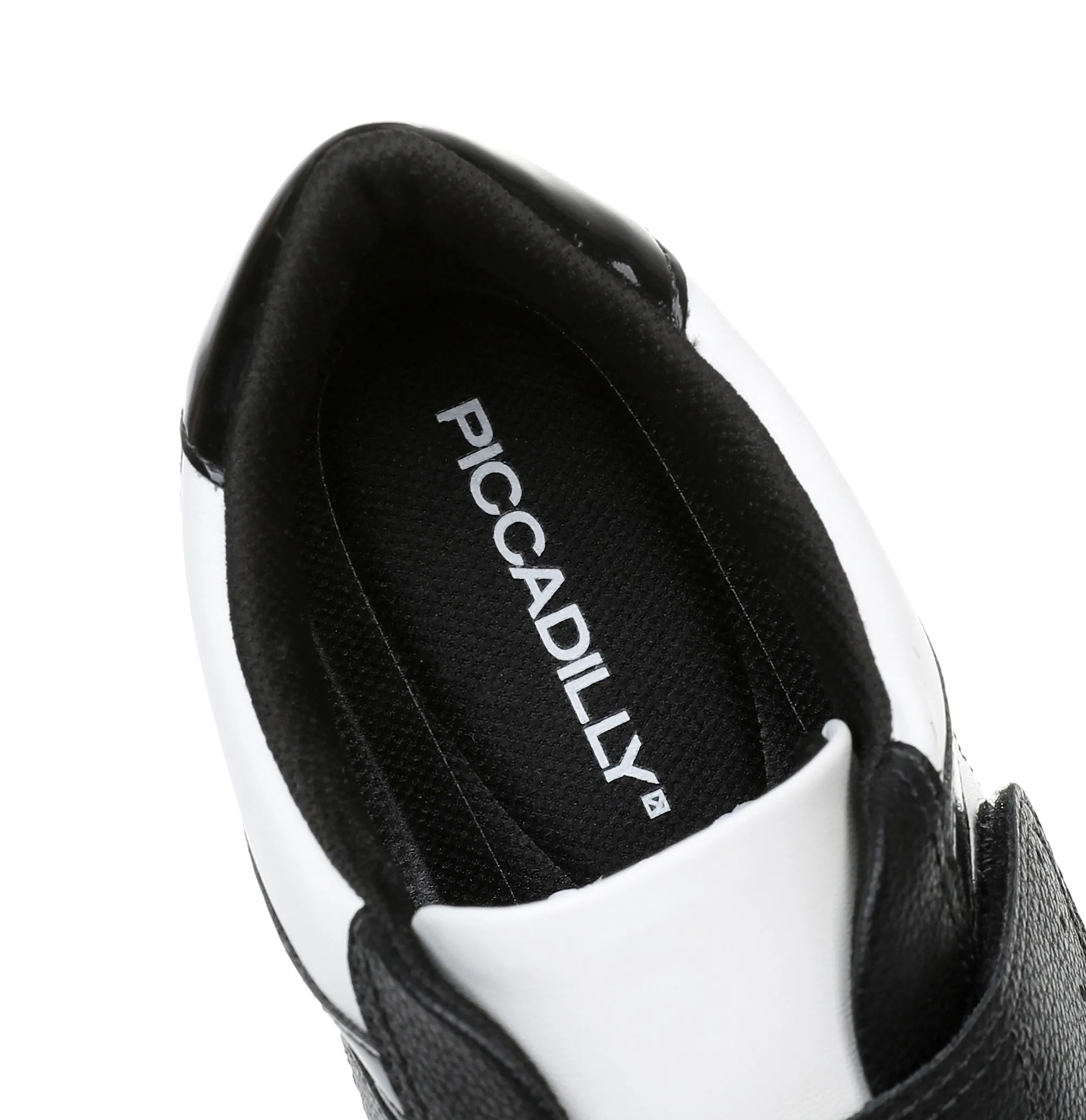 Womens Piccadilly Black & White Velcro Sneakers with Modifiers