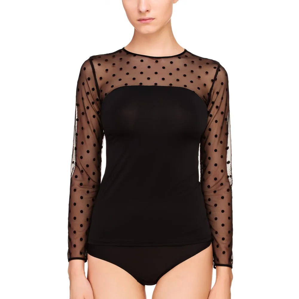 Polka Dot Long Sleeve Top Lauma Lingerie Angeline