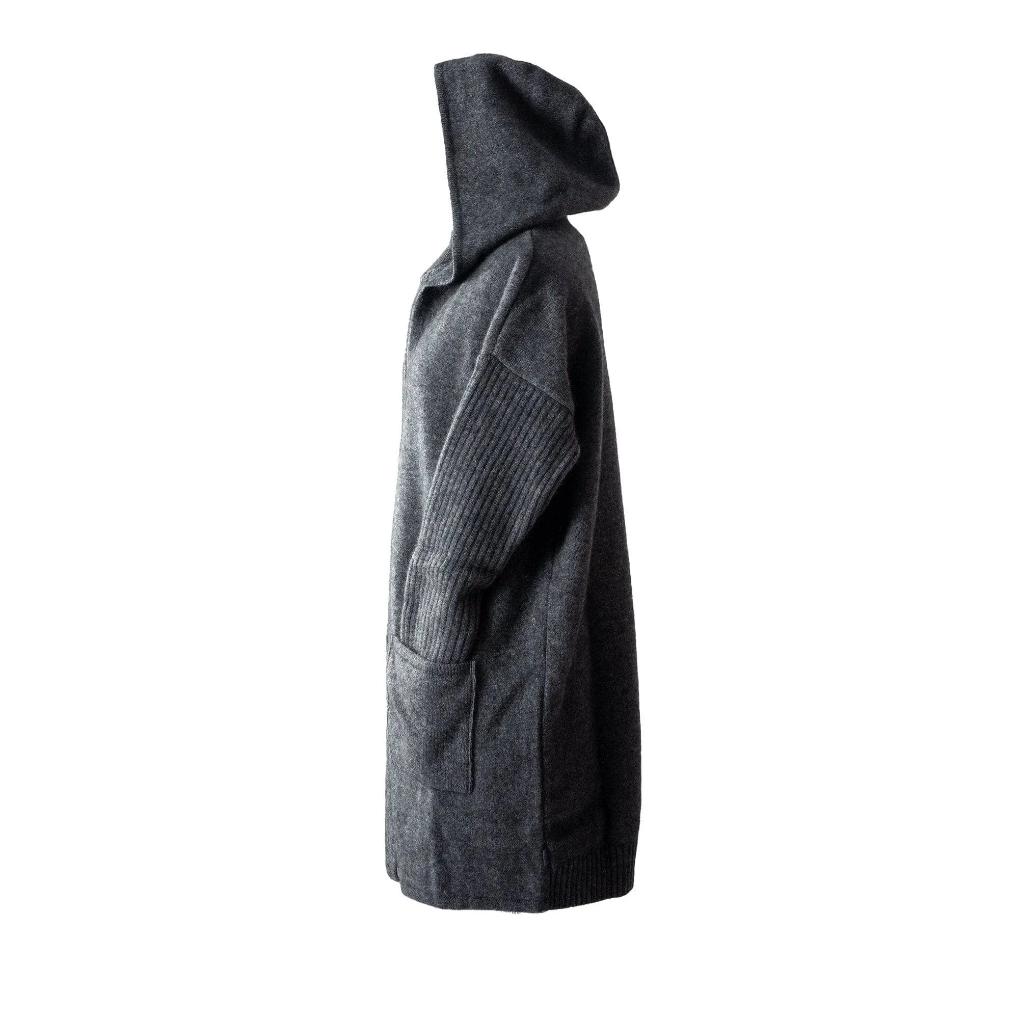 Premium Possum and Merino Wool- Hooded Longline Cardigan