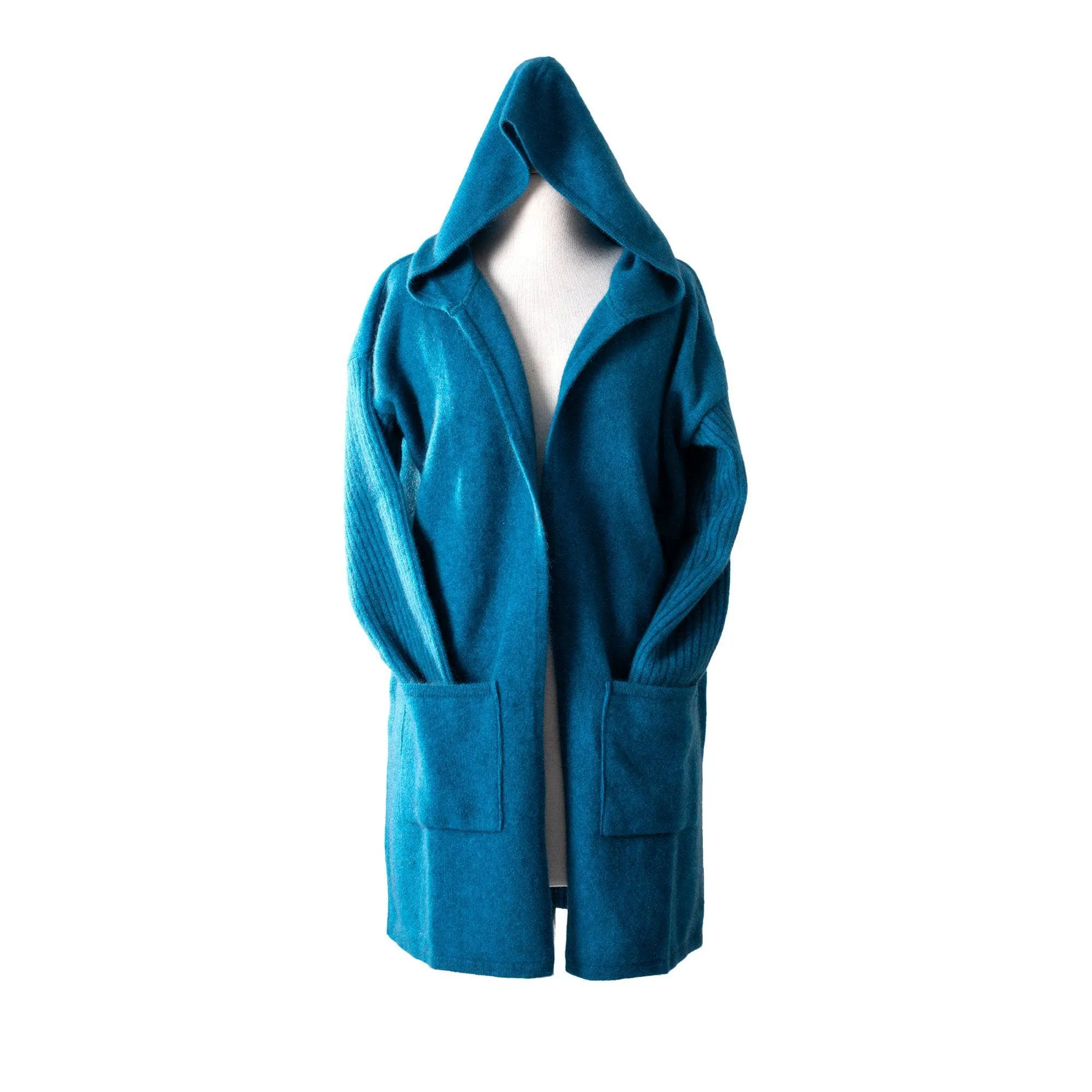 Premium Possum and Merino Wool- Hooded Longline Cardigan