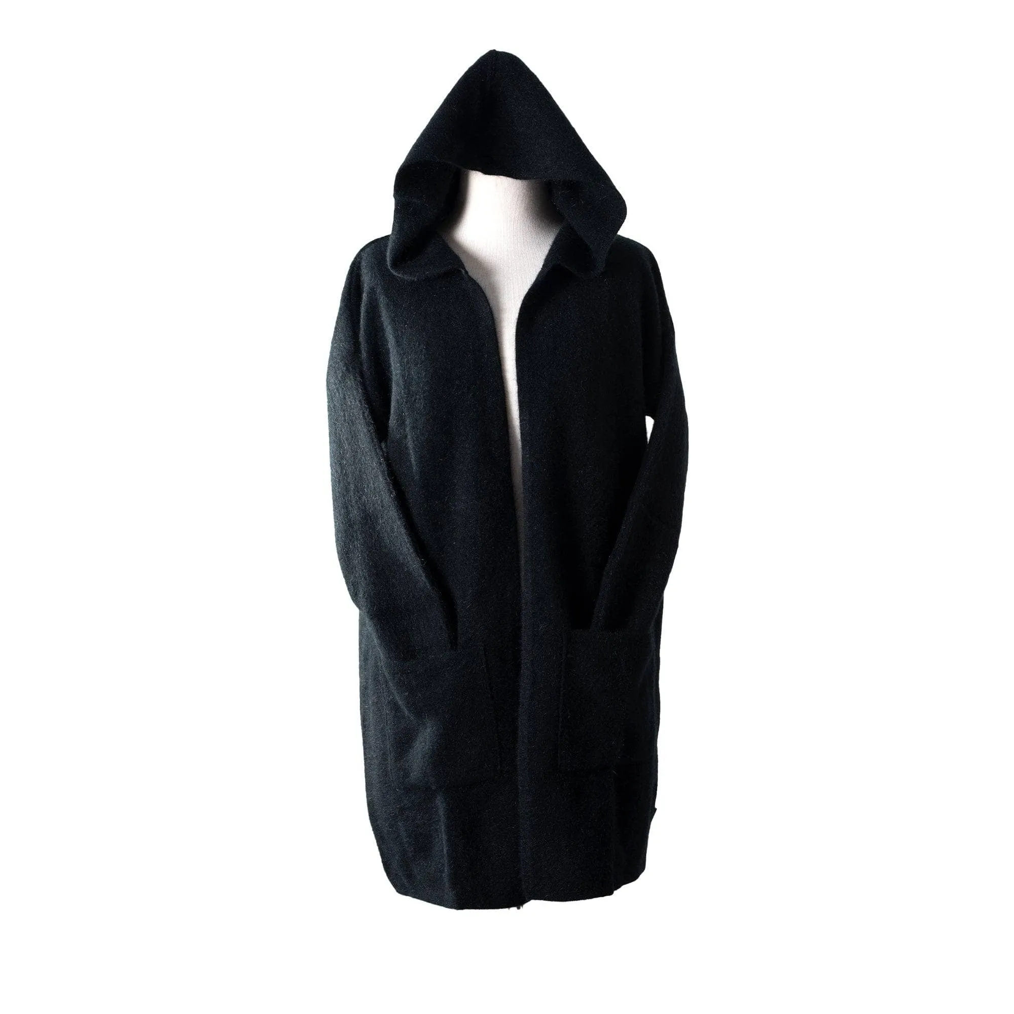 Premium Possum and Merino Wool- Hooded Longline Cardigan