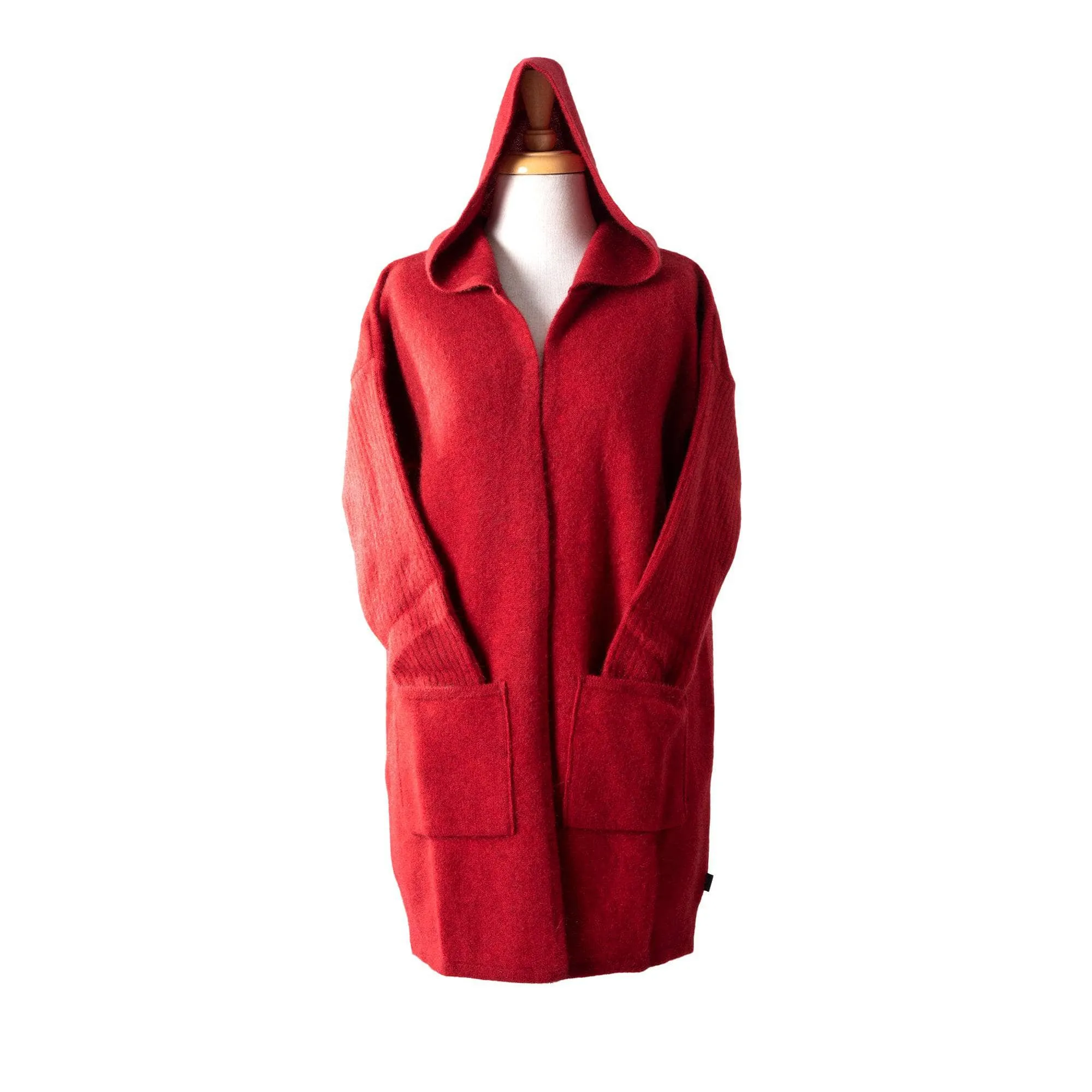 Premium Possum and Merino Wool- Hooded Longline Cardigan