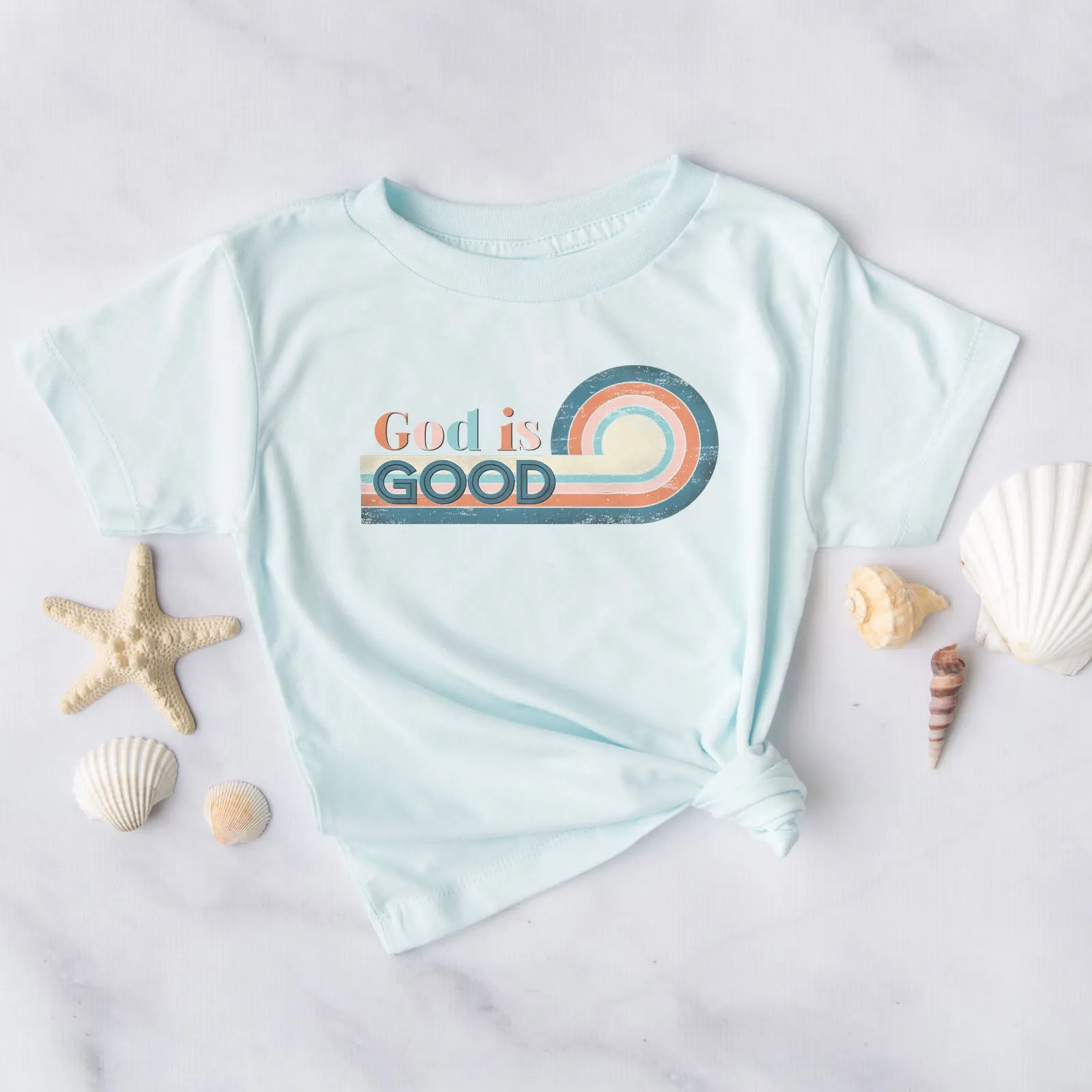 Retro God is Good Tee Shirts For Women - Christian Shirts for Women - Religious Tee Shirts