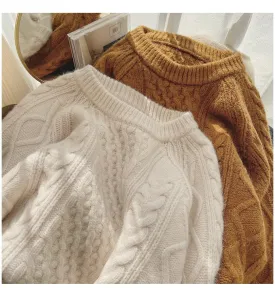 round neck sweater for women vintage style pullover sweater      S4879