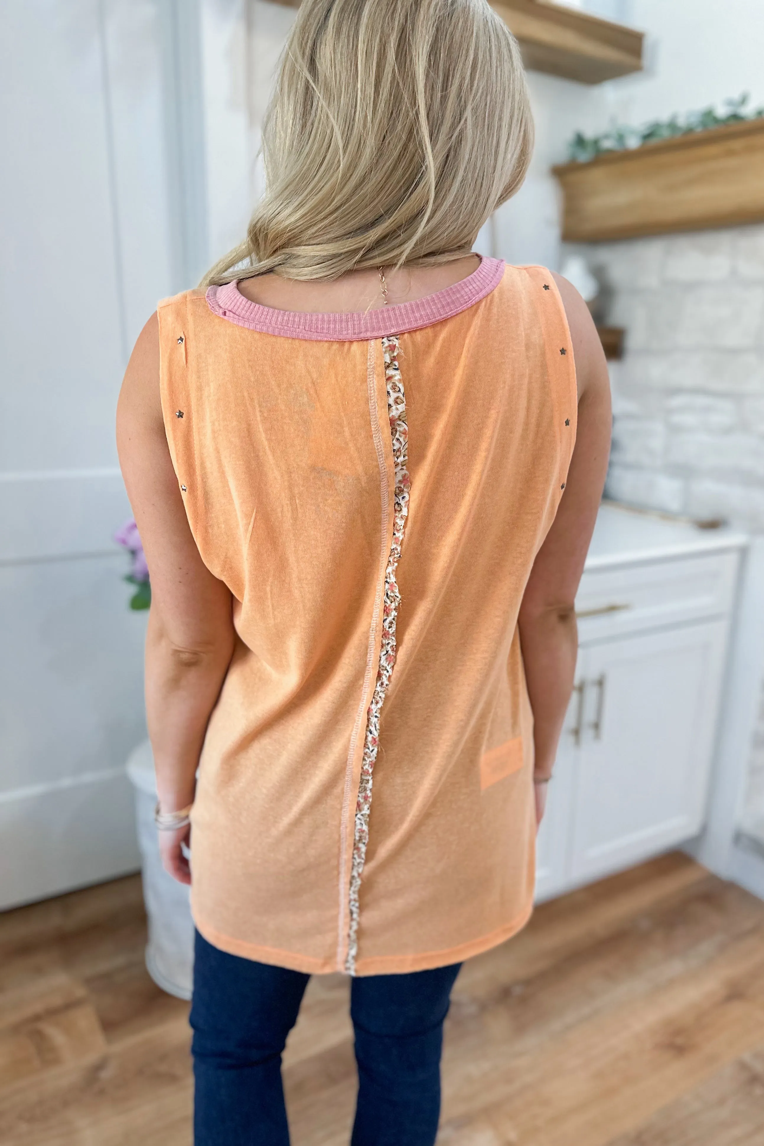 Shannon Star Studded Round Neck Tank Tunic Top *FINAL SALE*