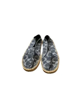 Shoes Flats By Coach In Blue Denim, Size: 9.5