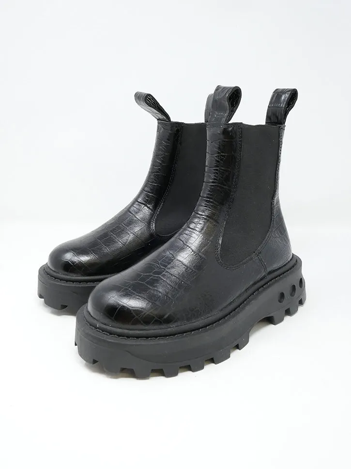 Simon Miller Scrambler Boot, Black Croc