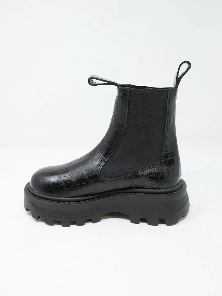 Simon Miller Scrambler Boot, Black Croc