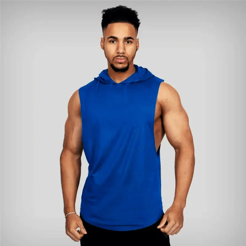 Sleeveless Hooded Gym Tank Top for Men - SF2000