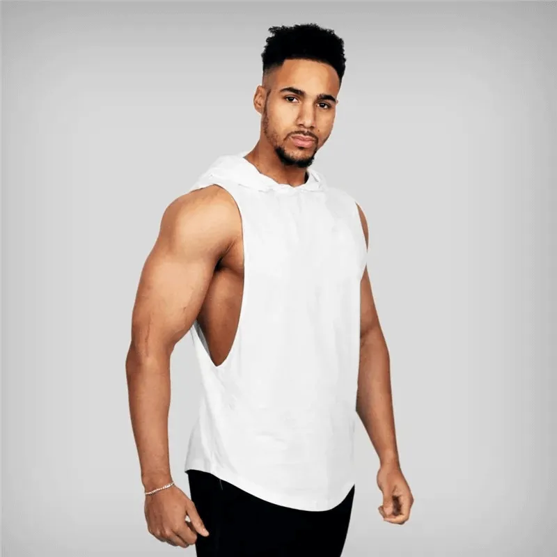 Sleeveless Hooded Gym Tank Top for Men - SF2000