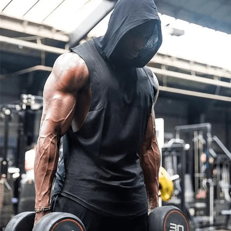 Sleeveless Hooded Gym Tank Top for Men - SF2000