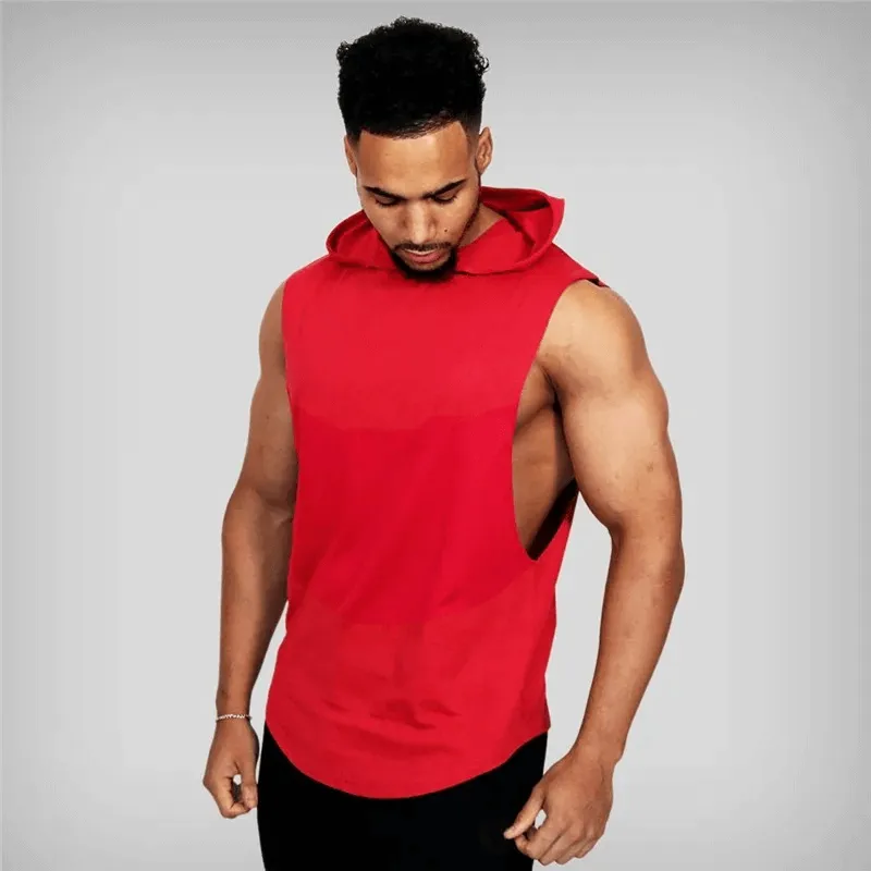 Sleeveless Hooded Gym Tank Top for Men - SF2000