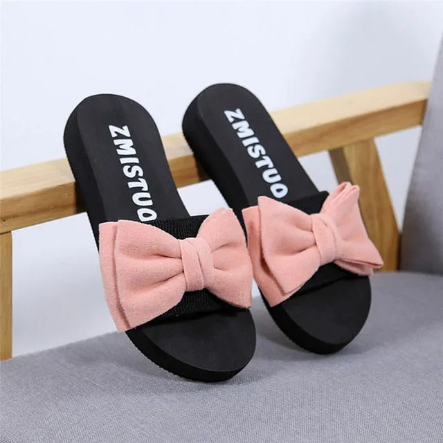 Slippers Women Summer Bow Summer Sandals Slipper Indoor