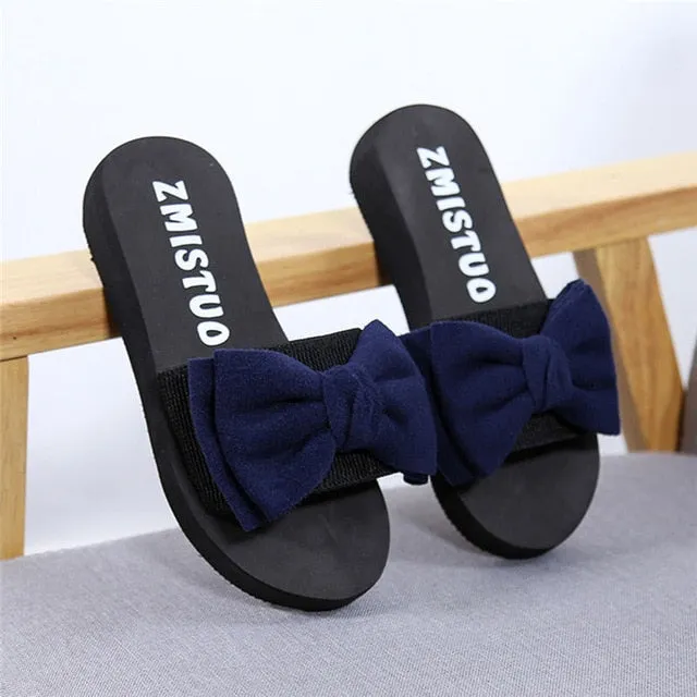 Slippers Women Summer Bow Summer Sandals Slipper Indoor