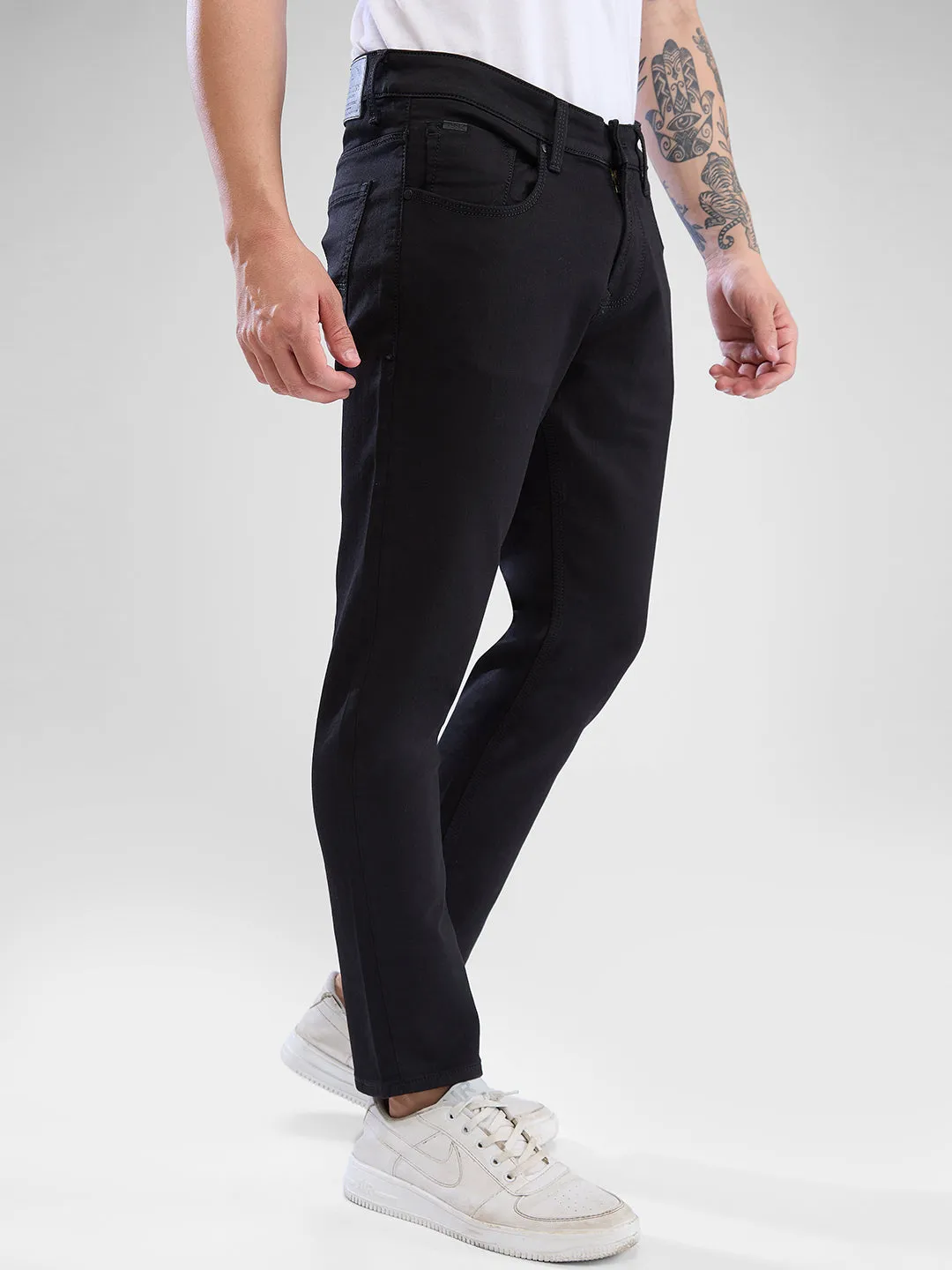 Spykar Black Slim Fit Jeans For Men