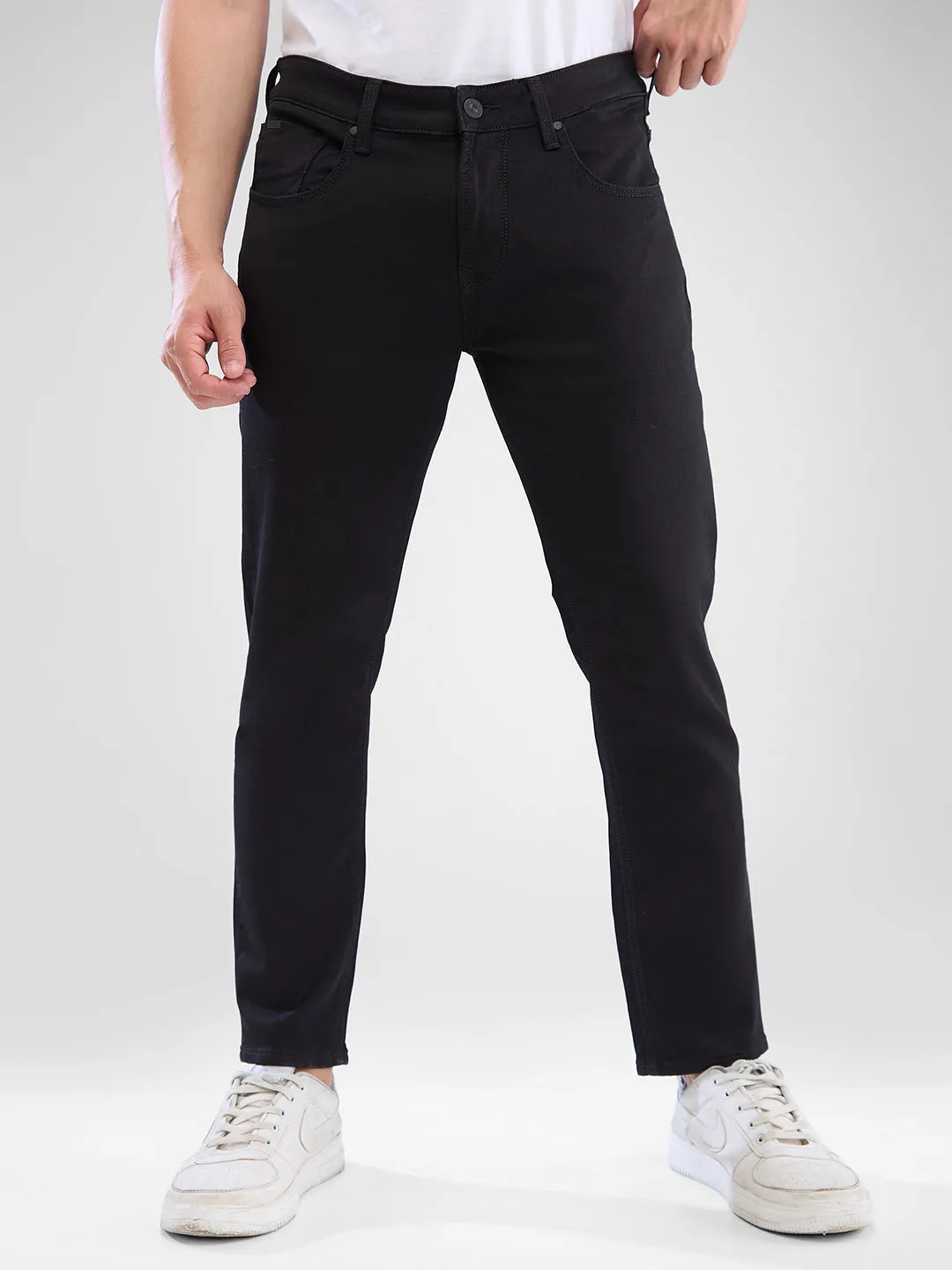 Spykar Black Slim Fit Jeans For Men