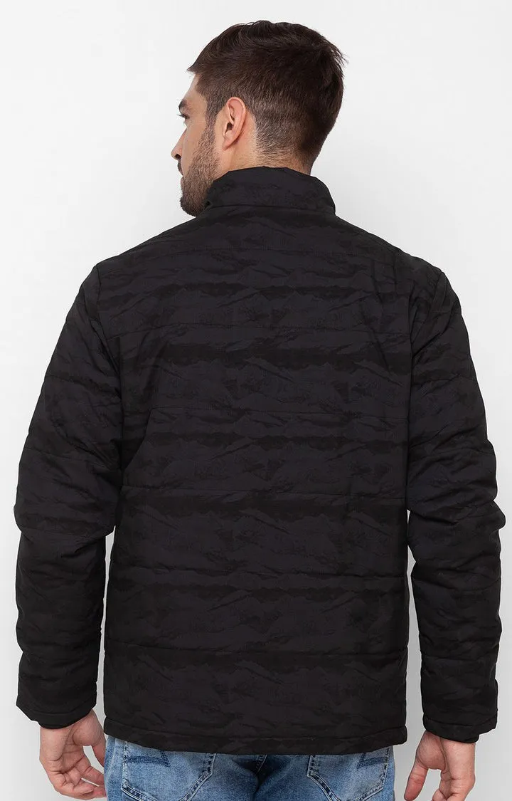 Spykar Jet Black Cotton Full Sleeve Casual Jacket For Men