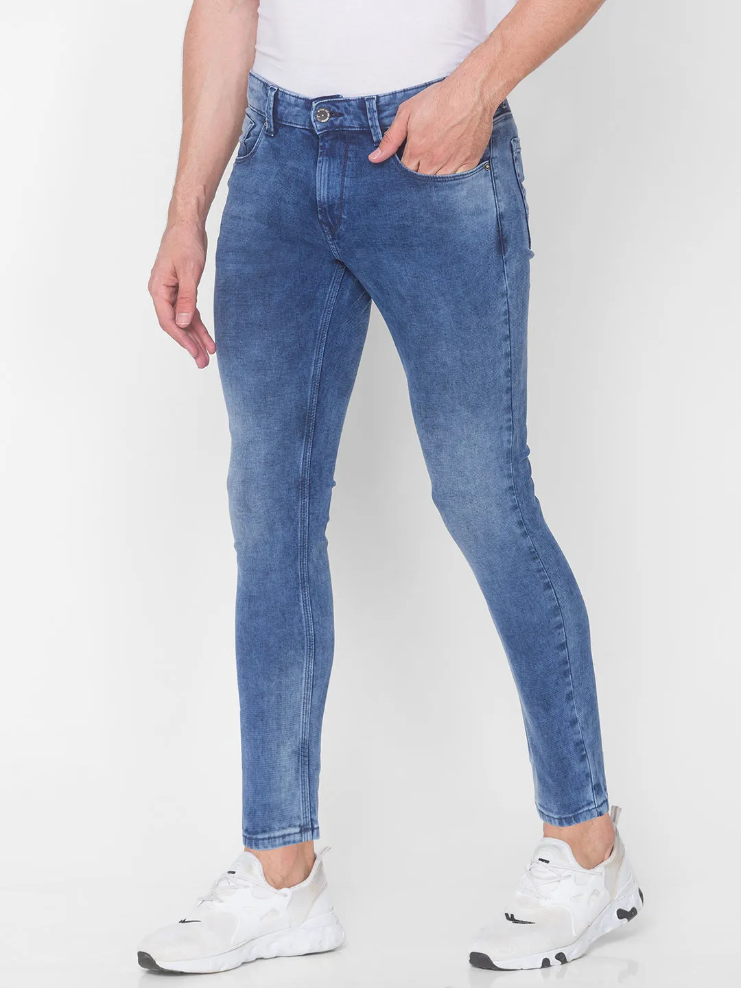 Spykar Men Mid Blue Cotton Jeans (Kano)