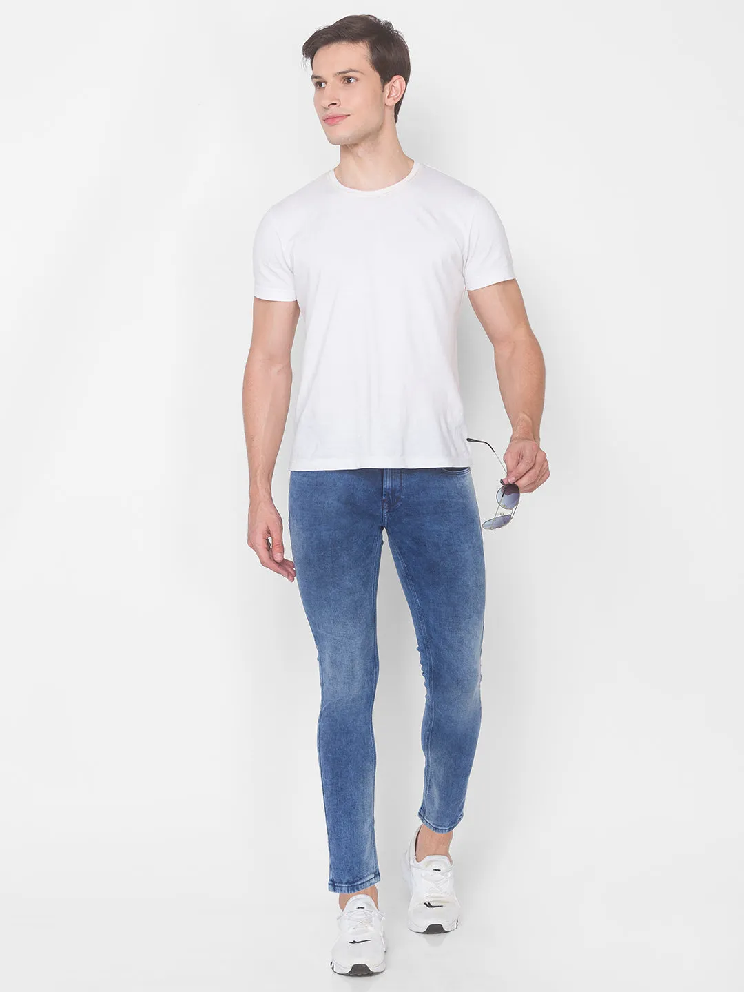 Spykar Men Mid Blue Cotton Jeans (Kano)