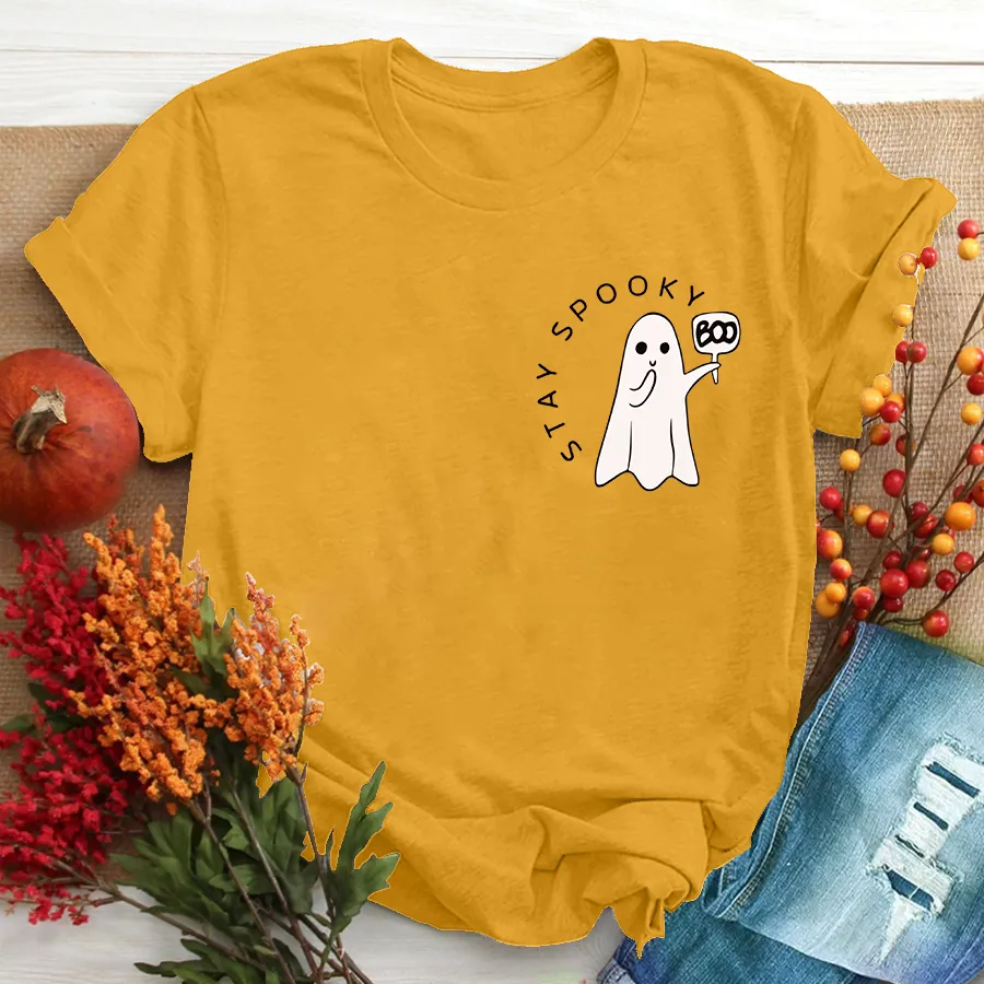 Stay Spooky Shirt, Minimal Halloween Shirt, Ghost Shirt, Halloween T - Shirt