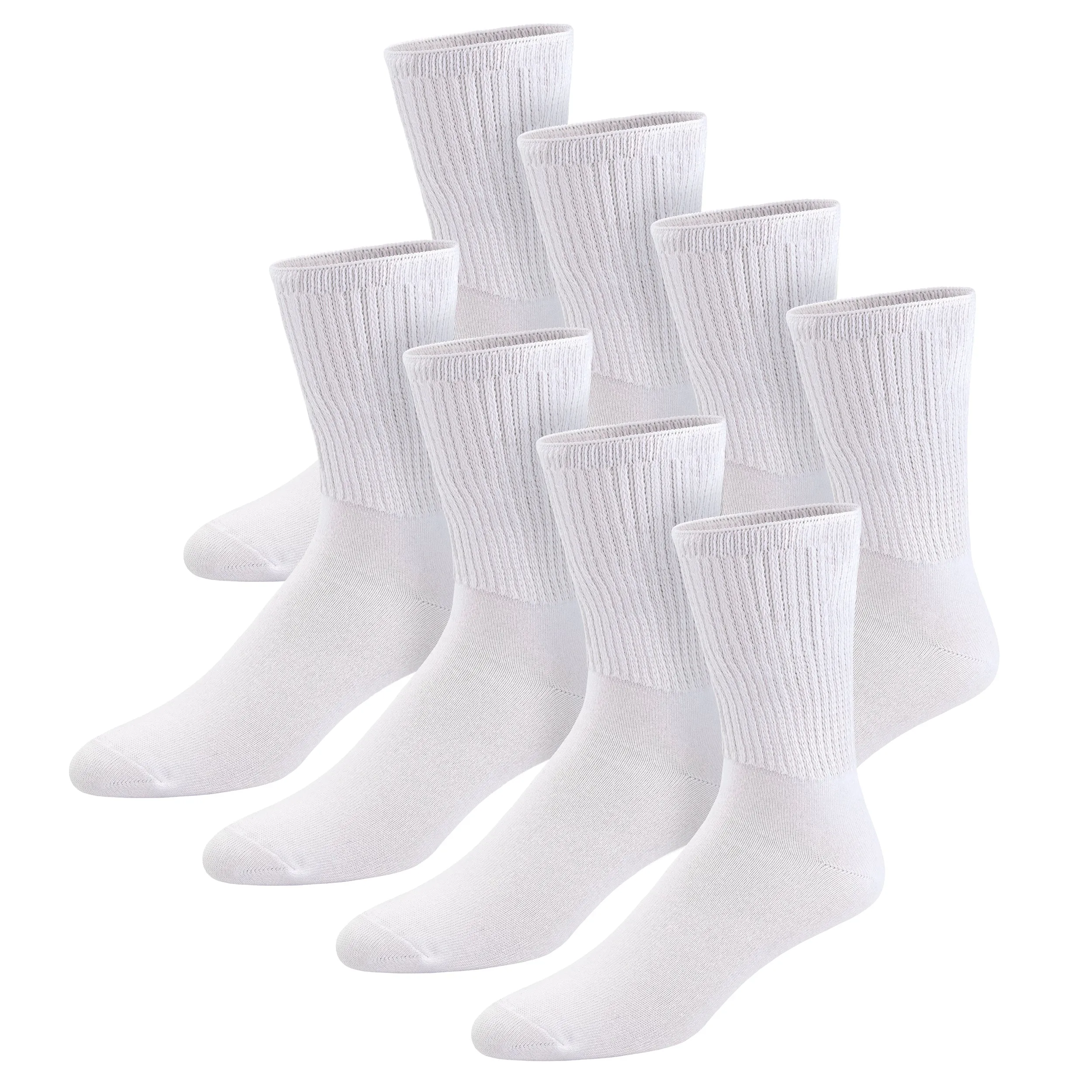 Thin Combed Cotton Diabetic Socks, Loose, Wide, Non-Binding Low-Crew Socks (Fits Shoe Size 7-11 )