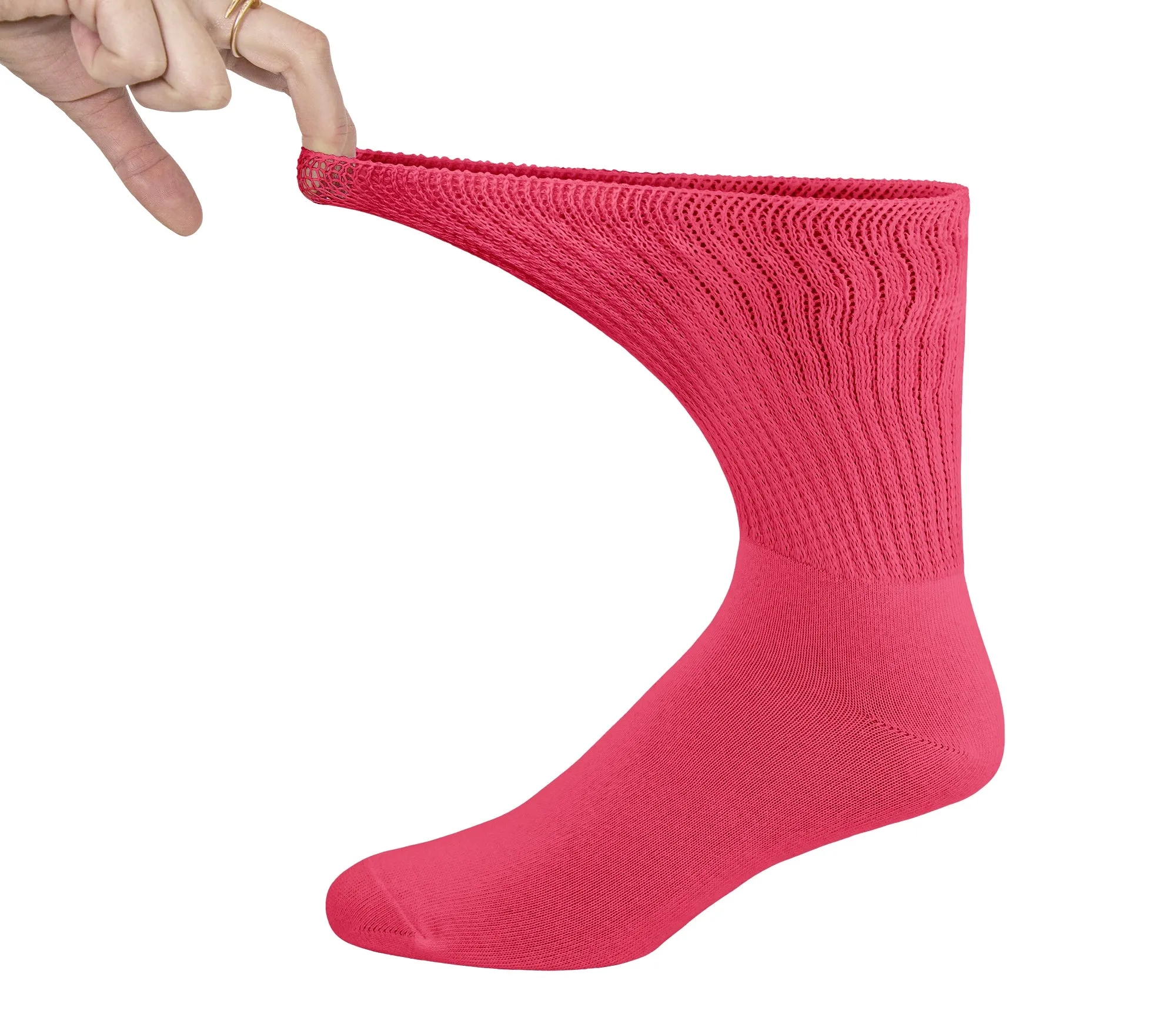 Thin Combed Cotton Diabetic Socks, Loose, Wide, Non-Binding Low-Crew Socks (Fits Shoe Size 7-11 )