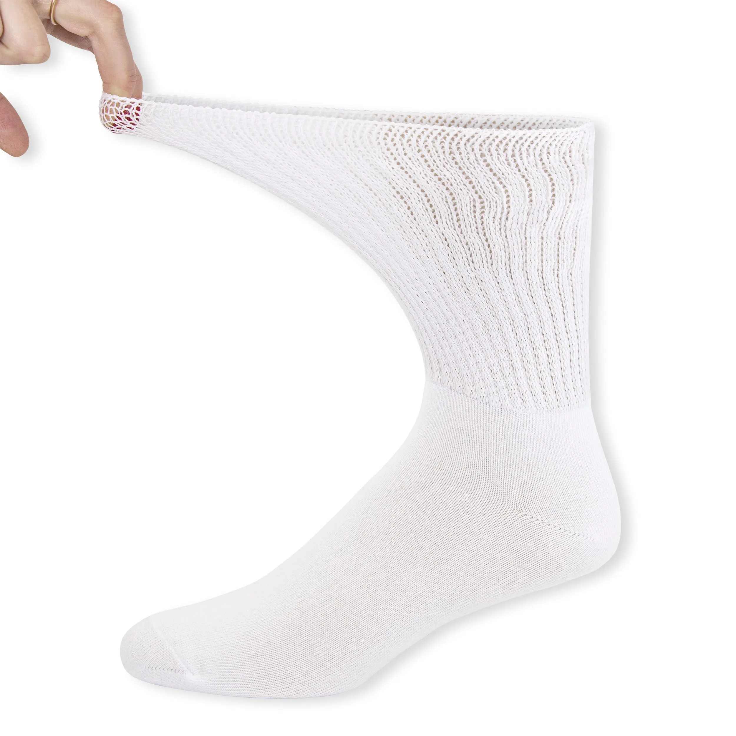 Thin Combed Cotton Diabetic Socks, Loose, Wide, Non-Binding Low-Crew Socks (Fits Shoe Size 7-11 )