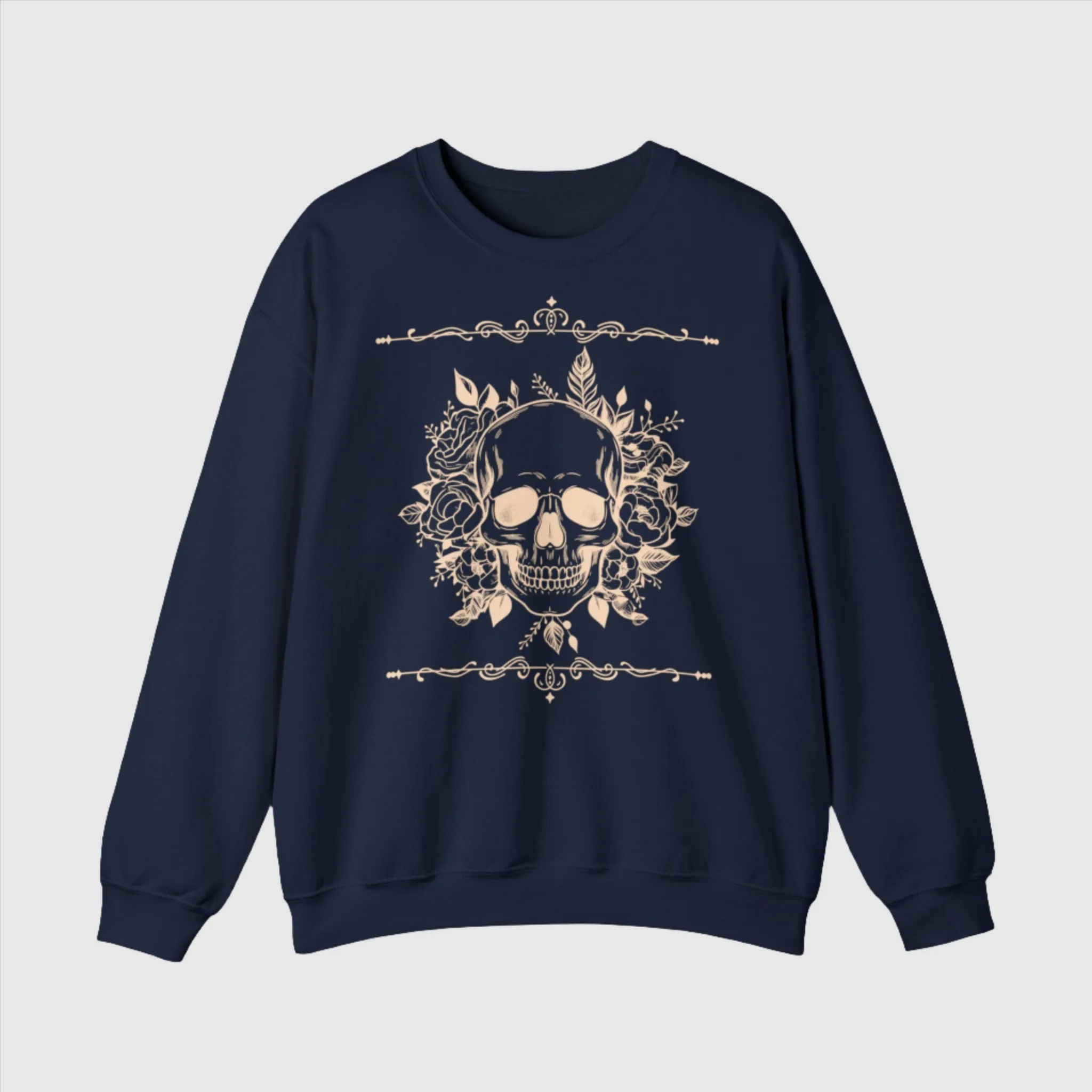 Unisex Vintage Skull Heavy Blend Crewneck Sweatshirt