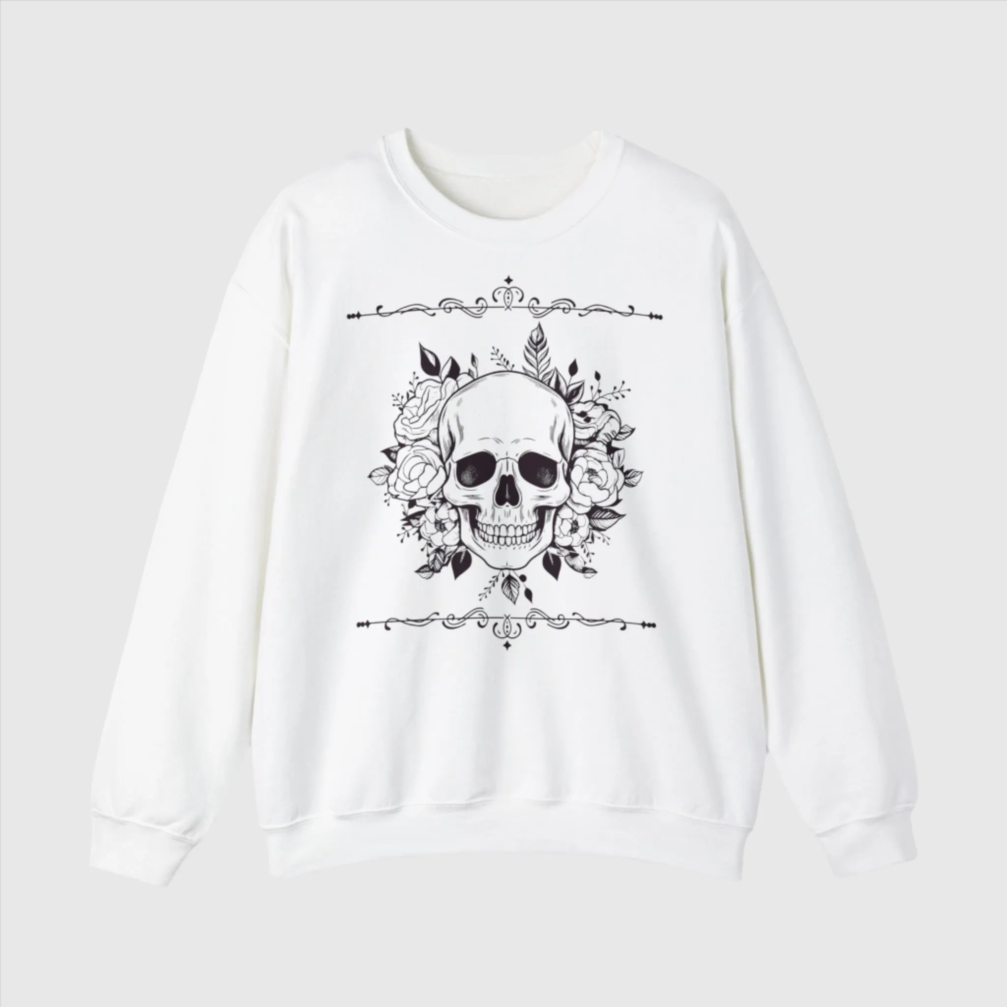 Unisex Vintage Skull Heavy Blend Crewneck Sweatshirt