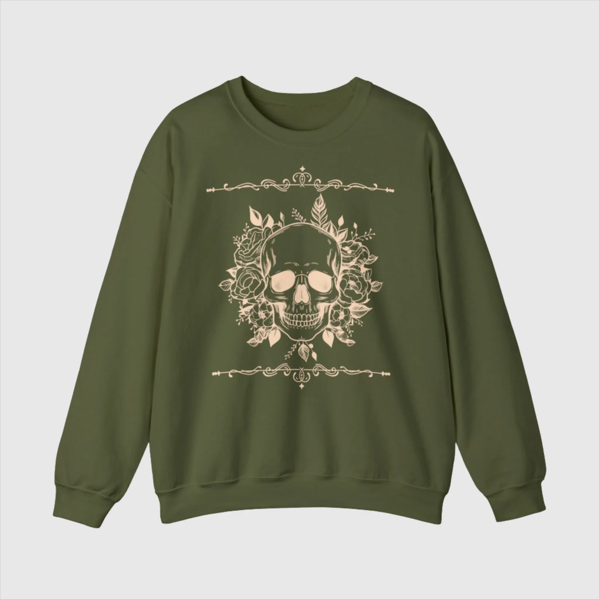 Unisex Vintage Skull Heavy Blend Crewneck Sweatshirt