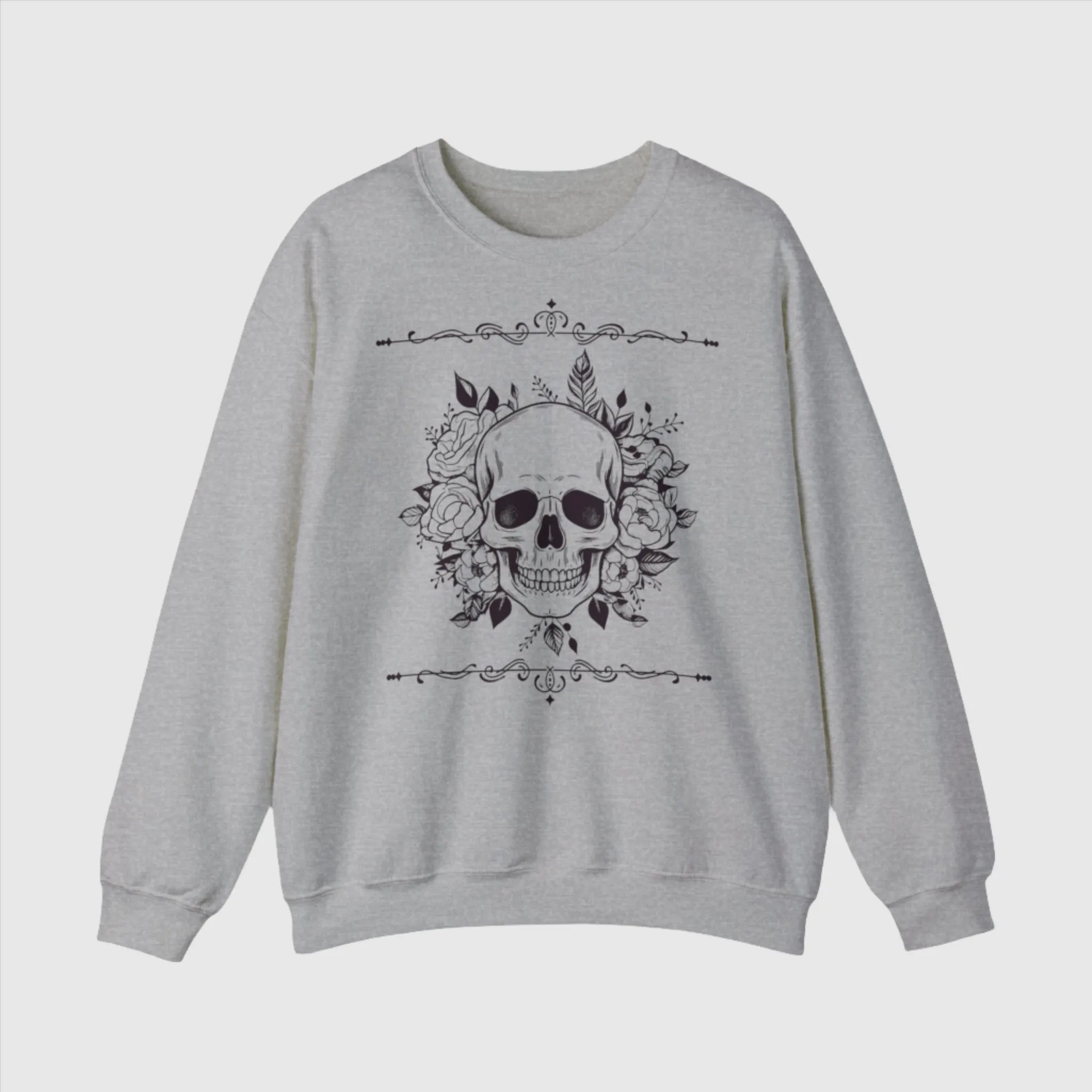 Unisex Vintage Skull Heavy Blend Crewneck Sweatshirt