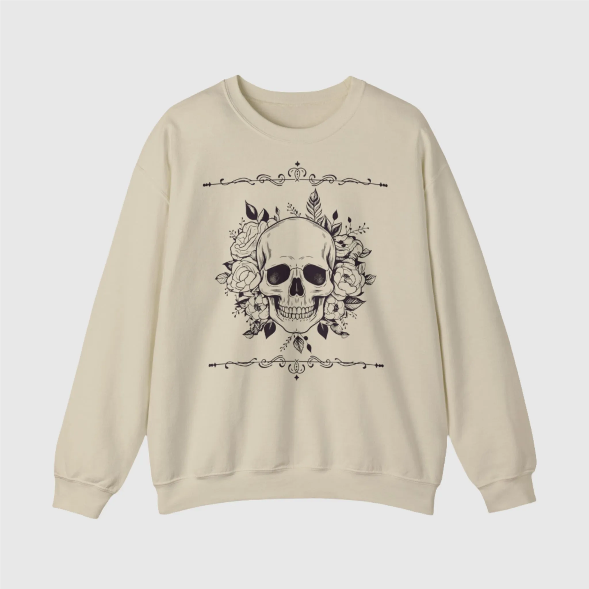 Unisex Vintage Skull Heavy Blend Crewneck Sweatshirt